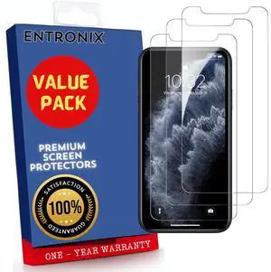 Entronix Clear Screen Protector Compatible with iPhone XR - 3-Piece Combo