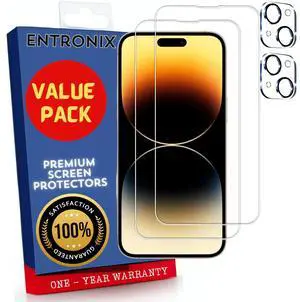 Entronix Clear Screen Protector & Camera Lens Protector Compatible with iPhone 15 Plus - 4-Piece Combo