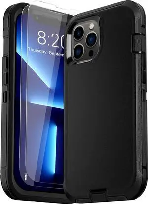 Entronix Bundle Compatible with iPhone 12 Pro Max - Heavy Duty Case & 2 Clear Screen Protectors