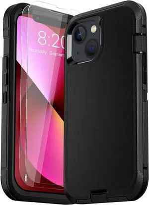 Entronix Bundle Compatible with iPhone 13 Mini - Heavy Duty Case & 2 Clear Screen Protectors