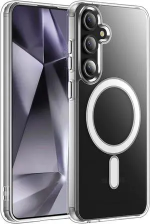 Entronix [Magnetic] Case Compatible with Galaxy S24 - [Hard Back] Slim Clear