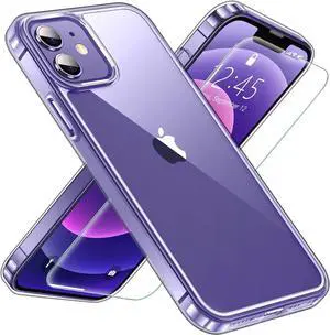 Entronix Bundle Compatible with iPhone 12 - [Hard] Clear Case & 1 Clear Screen Protector