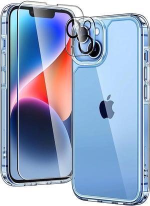 Entronix Bundle Compatible with iPhone 13 Mini - [Hard] Clear Case, 1 Clear Screen Protector & 1 Camera Lens Protector