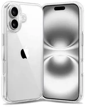 Entronix Case Compatible with iPhone 16 - [Hard Back] Thick Clear