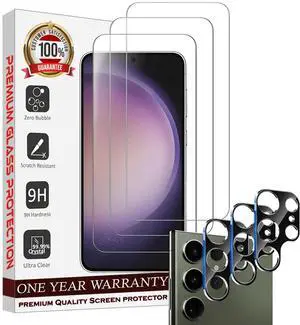 Entronix Clear Screen Protector & Camera Lens Protector Compatible with Galaxy S24 Ultra - 6-Piece Combo