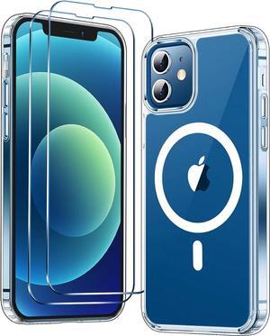 Entronix Bundle Compatible with iPhone 12 Mini - [Magnetic] Clear Case & 2 Clear Screen Protectors