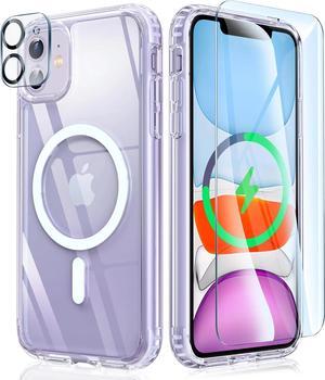 Entronix Bundle Compatible with iPhone 12 Mini - [Magnetic] Clear Case, 1 Clear Screen Protector & 1 Camera Lens Protectors