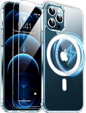Entronix Bundle Compatible with iPhone 12 Pro Max - [Magnetic] Clear Case & 2 Clear Screen Protectors