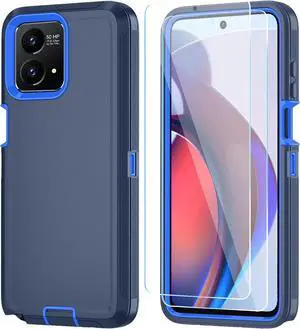 Entronix Bundle Compatible with Moto G Stylus 2023 - Heavy Duty Case & 2 Clear Screen Protectors
