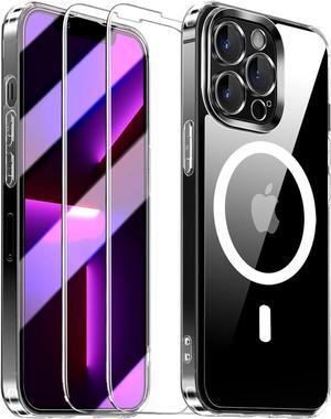 Entronix Bundle Compatible with iPhone 13 Pro Max - [Magnetic] Clear Case & 2 Clear Screen Protectors