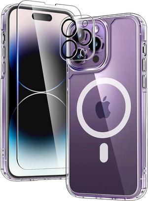 Entronix Bundle Compatible with iPhone 14 Pro Max - [Magnetic] Clear Case, 1 Clear Screen Protector & 1 Camera Lens Protectors