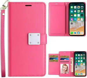 Entronix Case Compatible with Galaxy S25 Plus - Foldable Leather Wallet, Card Holder & Lanyard