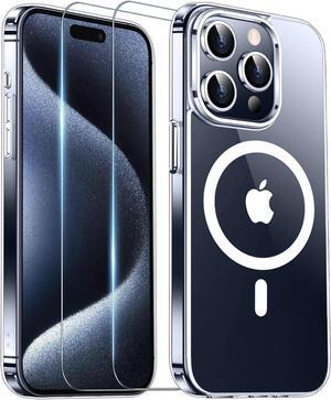 Entronix Bundle Compatible with iPhone 14 Pro Max - [Magnetic] Clear Case & 2 Clear Screen Protectors