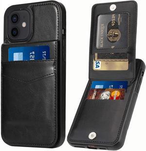 Entronix Case Compatible with iPhone 12/12 Pro - [6 Slot Card Holder] Slim Leather Wallet