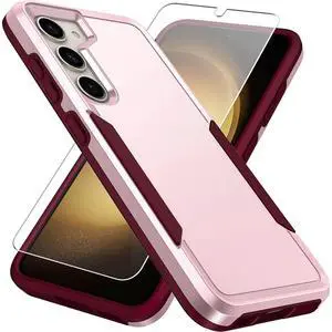 Entronix Bundle Compatible with Galaxy S25 Plus - Soft-Touch Dual-Layer Case & 1 Clear Screen Protector