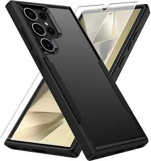 Entronix Bundle Compatible with Galaxy S25 Ultra - Soft-Touch Dual-Layer Case & 1 Clear Screen Protector