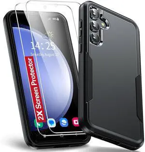 Entronix Bundle Compatible with Galaxy S25 Plus - Soft-Touch Dual-Layer Case & 2 Clear Screen Protectors
