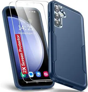 Entronix Bundle Compatible with Galaxy S25 Plus - Soft-Touch Dual-Layer Case & 2 Clear Screen Protectors