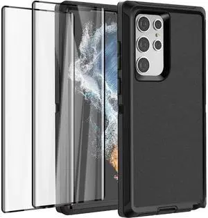 Entronix Bundle Compatible with Galaxy S25 Ultra - Heavy Duty Case & 2 Clear Screen Protectors