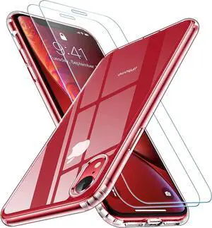 Entronix Bundle Compatible with iPhone XR - [Hard] Clear Case & 2 Clear Screen Protectors