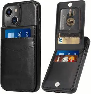 Entronix Case Compatible with iPhone 14 Plus - [6 Slot Card Holder] Slim Leather Wallet