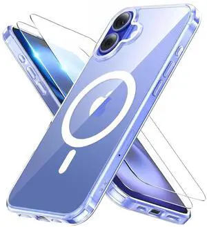 Entronix Bundle Compatible with iPhone 16 Plus - [Magnetic] Clear Case & 2 Clear Screen Protectors
