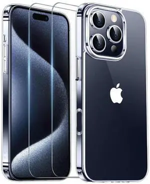 Entronix Bundle Compatible with iPhone 16 Pro Max - [Hard] Clear Case & 2 Clear Clear Screen Protectors