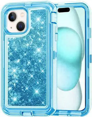 Entronix Case Compatible with iPhone 15 - Liquid Glitter Triple-Layer Heavy Duty Protection