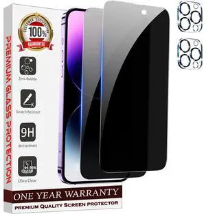 Entronix Anti-Spy Privacy Screen Protector & Camera Lens Protector Compatible with iPhone 16 Pro Max - 2-Piece Combo