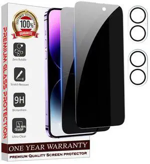 Entronix Anti-Spy Privacy Screen Protector & Camera Lens Protector Compatible with iPhone 16 - 4-Piece Combo