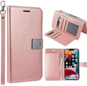 Entronix Case Compatible with Galaxy S23 - Foldable Leather Wallet, Card Holder & Lanyard