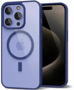 Entronix [Magnetic] Case Compatible with iPhone 16 Pro Max - [Clear Back] Soft Matte Frame