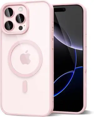 Entronix [Magnetic] Case Compatible with iPhone 12/12 Pro - [Clear Back] Soft Matte Frame