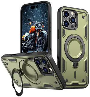 Entronix [Magnetic] Case Compatible with iPhone 16 Pro Max - Rugged Armor Gripstand