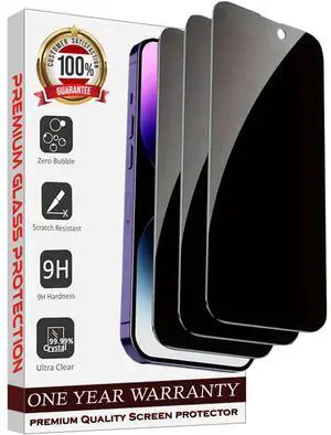 Entronix Anti-Spy Privacy Screen Protector Compatible with iPhone 16 Pro Max - 3-Piece Combo