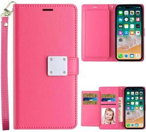 Entronix Case Compatible with iPhone 8 Plus/7 Plus - Foldable Leather Wallet, Card Holder & Lanyard