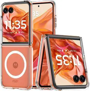 Entronix [Magnetic] Case Compatible with Moto Razr Plus 2025 - [Hard Back] Slim Clear