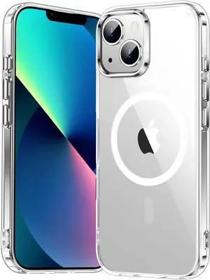 Entronix [Magnetic] Case Compatible with iPhone 13 - [Hard Back] Thick Clear