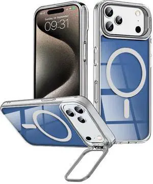 Entronix [Magnetic] Case Compatible with iPhone 17 Pro Max  [Glossy] Color Back with Camera Frame Stand