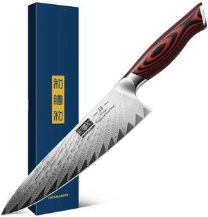 HOSHANHO 8 Inch Damascus Chef Knife, Professional VG-10 Damascus Super Steel Kitchen Knife, Ultra Sharp Cooking Knife with Ergonomic G10 Handle