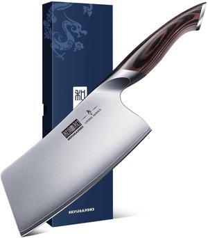 HOSHANHO Cleaver Knife 7 Inch, Ultra Sharp Japanese AUS-10 High Carbon Steel Vegetable Meat Cleaver, Multifunction Chopper Butcher Knife for Home Kitchen and Restaurant