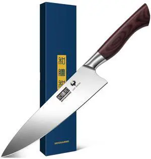 HOSHANHO 8 Inch Chef Knife for Cooking, Super Sharp High Carbon Stainless Steel Kitchen Knife, Professional Japanese Knife with Durable Wood Handle