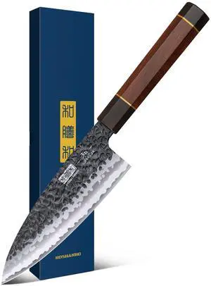 HOSHANHO 6 Inch Deba Knife Japanese VG10 High Carbon Steel Ultra Sharp Fish Fillet Knife with Ergonomic Rosewood Handle for Sushi Sashimi