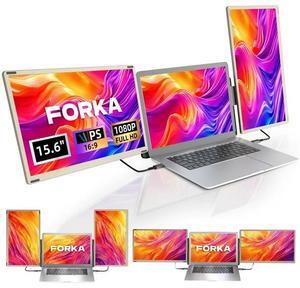 FORKA Laptop Screen Extender Monitor - 15.6" Triple Portable IPS FHD 1080P, Type-C/HDMI, Compatible with Windows & Mac