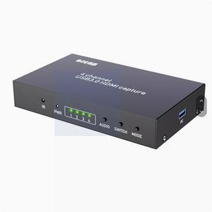 The ezcap264A 4-channel HDMI capture box is equipped with a splitter function, featuring 4-channel capture, 1-channel audio, and multi-channel live streaming