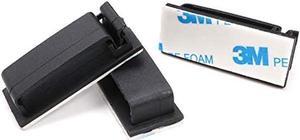 Cable Clips 3M Adhesive, Multipurpose Wire Clamps for Cable Management and Cable Runs - 50 Pack Black Bundled with 10 Reusable Cable Ties