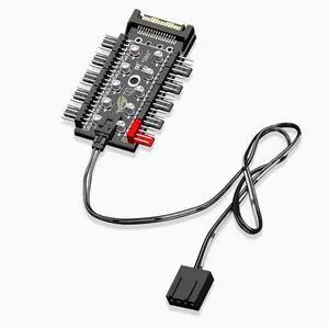 FANHUB computer PWM temperature control Sata power supply 10-channel hub (with cable) speed regulation small 3/4pin fan small 3/4pin control extension cable