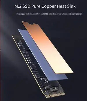 M.2 solid-state drive pure copper heat sink (10.8W/M.K silicone pad) SSD heat sink nvme thermal pad PS5 vest 2280m2
