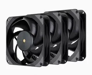 TEUCER T20 silent fan 12CM temperature control speed regulation PWM high-speed desktop computer case fan 1PACK Black 3PACK