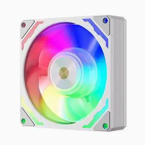 TEUCER 9CM white ARGB light [small 4-pin interface] Intelligent temperature-controlled fan silent PWM intelligent temperature-controlled cooling
